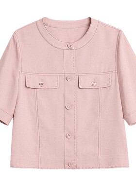 珂思夏季气质粉色短外套