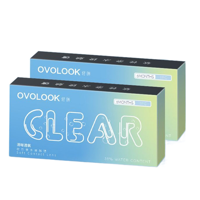 OVOLOOK近视透明隐形眼镜半年抛水凝胶度数透氧光学镜片官方正品Y