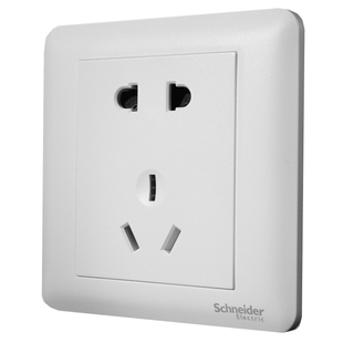 施耐德开关插座面板畅意白色五孔墙壁电源6类暗装二开多控usb空调