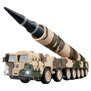 1:50东风31导弹迷彩合金模型子弹可发射男孩军事儿童玩具车摆件