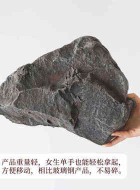 仿真石头摆件中式悬挂假山室内植物大型造景悬浮泡沫雕塑景观石头