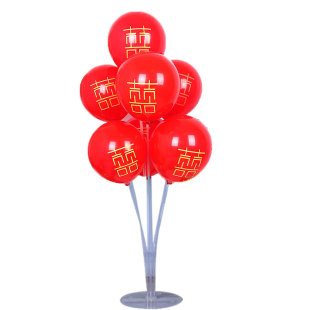 网红结婚喜字气球送教程楼梯扶手卧室布置婚房装饰答谢宴订婚背景