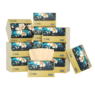 蔡伦24包抽纸单包300张整箱批本色餐巾纸家用实惠装卫生面巾纸