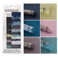 French SENNELIER handcrafted soft pastel short 6-color set of colored chalk sticks thumbnail 3
