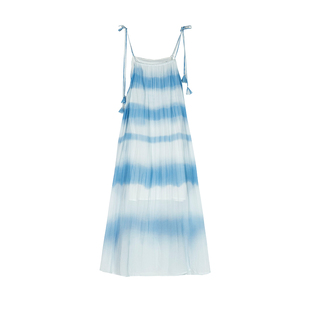 Missonep蝉【潮水】三亚度假风慵懒感肩部系带渐变吊带连衣裙女