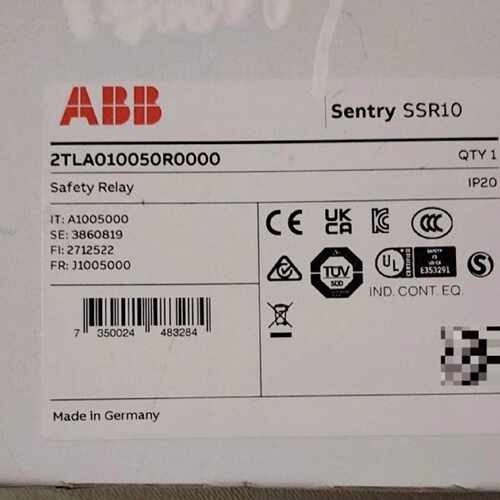 下单前咨询ABB安全继电器Sentry SSR10，型号2TLA010