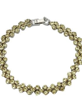 铜镀白金黄彩宝毛毛虫手链手串