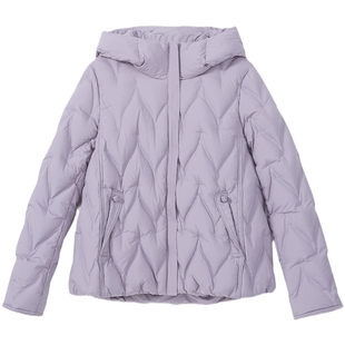 爱居兔零压轻薄连帽防风羽绒服2025年冬季新款女简约可内搭短外套