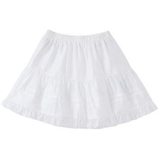 安奈儿童装女童短裙2026夏新款弹力蛋糕裙甜美A字薄款白色半身裙