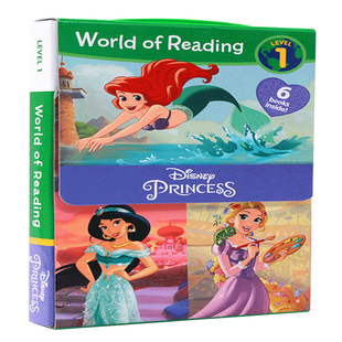英文原版分级阅读 World of Reading Level 1 Disney Princess 迪士尼公主系列cindeiella 灰姑娘等6册盒装绘本读物书