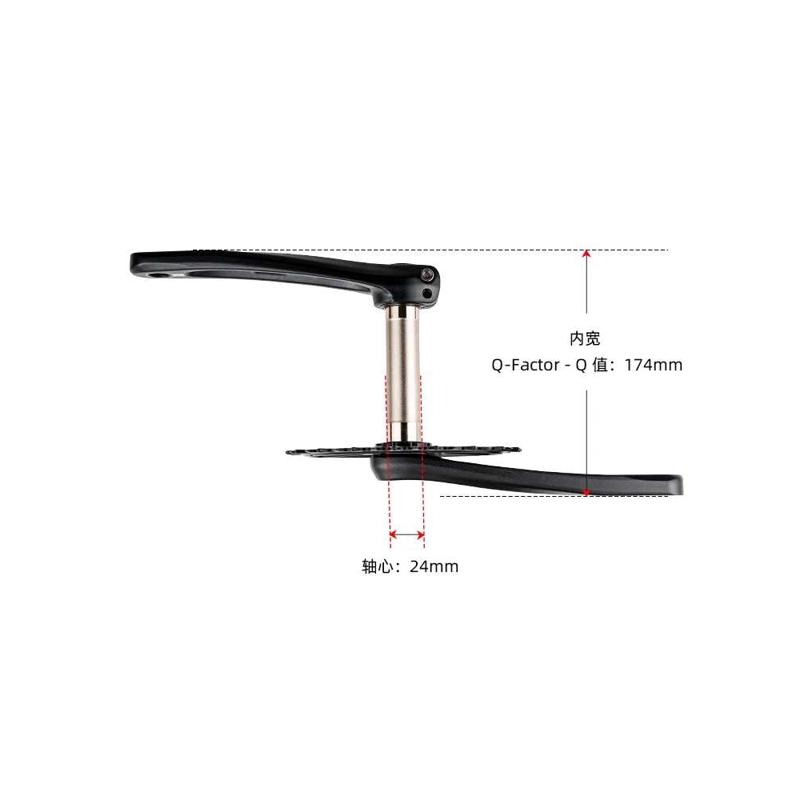 SENICX驭勇FM3山地自行车超轻牙盘单车曲柄170mm单盘34T轴心24mm