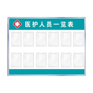 医务人员一览表值班护士医生职务信息公示栏照片墙亚克力标识牌