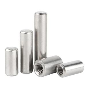 304不锈钢内螺纹圆柱销内牙销钉GB120带孔定位销M4M5M6M8M10M12