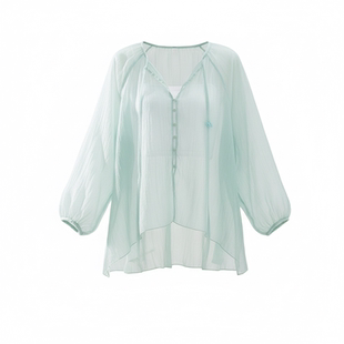 3553舞蹈服女粉色现代形体练功中国古典跳舞网纱长袖成人演出上衣