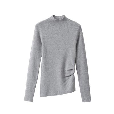 POPCHRIO抽褶斜开叉针织打底衫