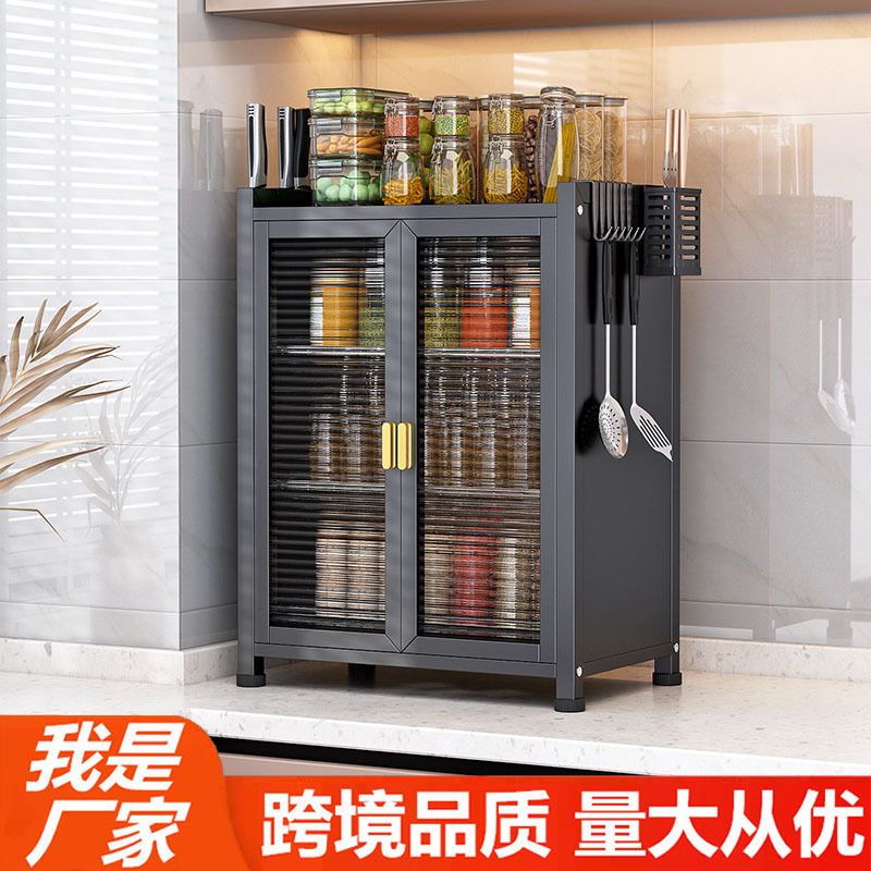 厨房碗柜带门防尘碗架台面碗筷收纳柜家用碗碟碗盘沥水架子跨境