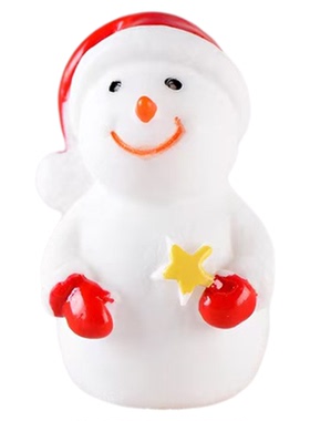 圣诞老人雪人微景观雪景摆件