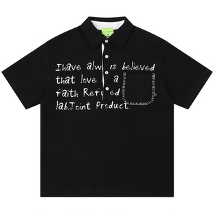 From Mars Imitation bag lettering short-sleeved T-shirt