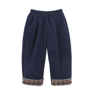 小O爸男婴童 宝宝加绒裤子冬季2025新款婴儿保暖加厚灯芯绒长裤