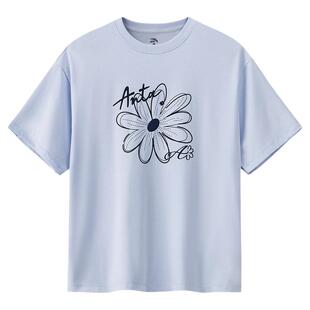 安踏冷萃T丨多彩小花短袖女夏季新款抗菌T恤简约休闲半袖运动上衣