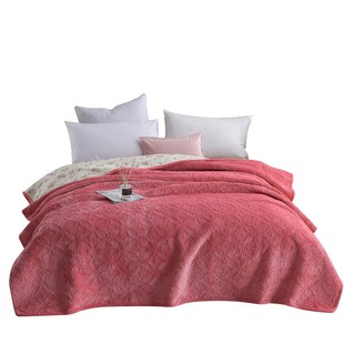 外贸新款冬季保暖轻奢高级感床盖一面绒一面棉四季通用单件法兰绒