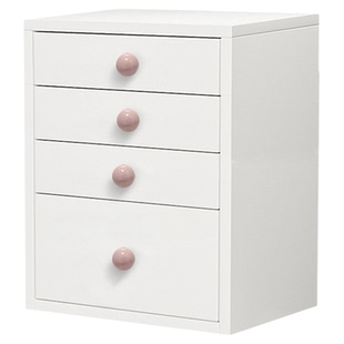 桌面抽屉式收纳盒入户玄关置物架桌上多巴胺化妆品铁皮柜储物柜