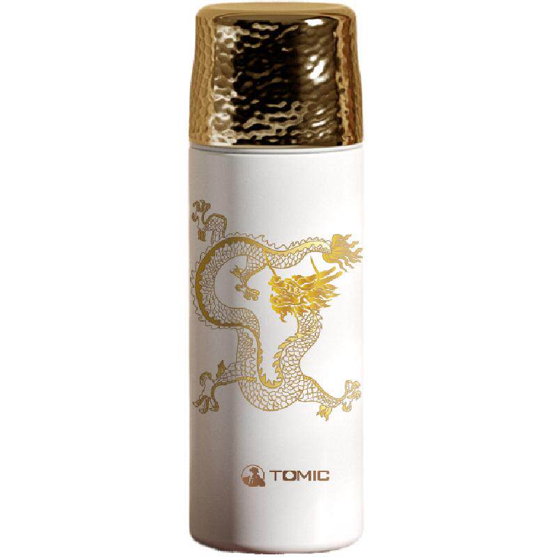 特美刻纯钛茶隔焖茶杯锤纹水杯女陶瓷内胆祥龙限定款礼盒420ml