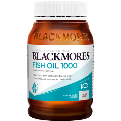 【直营】澳洲Blackmores澳佳宝进口原味深海鱼油全家适用200粒