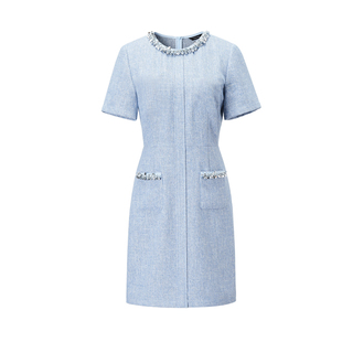 颜域小香风短款连衣裙女夏装2026新款轻奢高级感显瘦名媛气质裙子