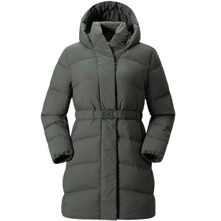 LAFUMA乐飞叶户外秋冬保暖连帽中长款羽绒服女时尚休闲防泼水外套
