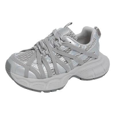 巴黎厚底增高老爹鞋女网面透气