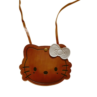 儿童包可爱hellokitty猫咪小挎包女宝宝卡通小皮包棕色斜挎零钱包