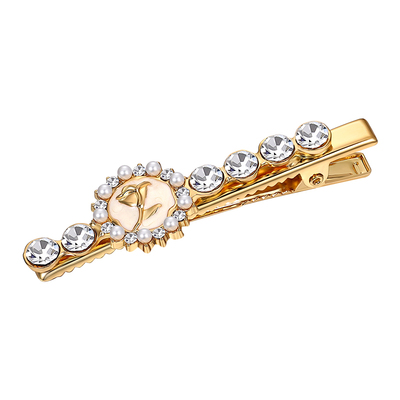 奢蔻宫廷风水钻玫瑰发卡鸭嘴夹