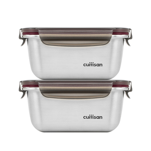 cuitisan酷艺师饭盒304不锈钢保鲜盒分格便当饭盒可微波炉便当盒