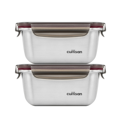 cuitisan酷艺师饭盒304不锈钢保鲜盒分格便当饭盒可微波炉便当盒