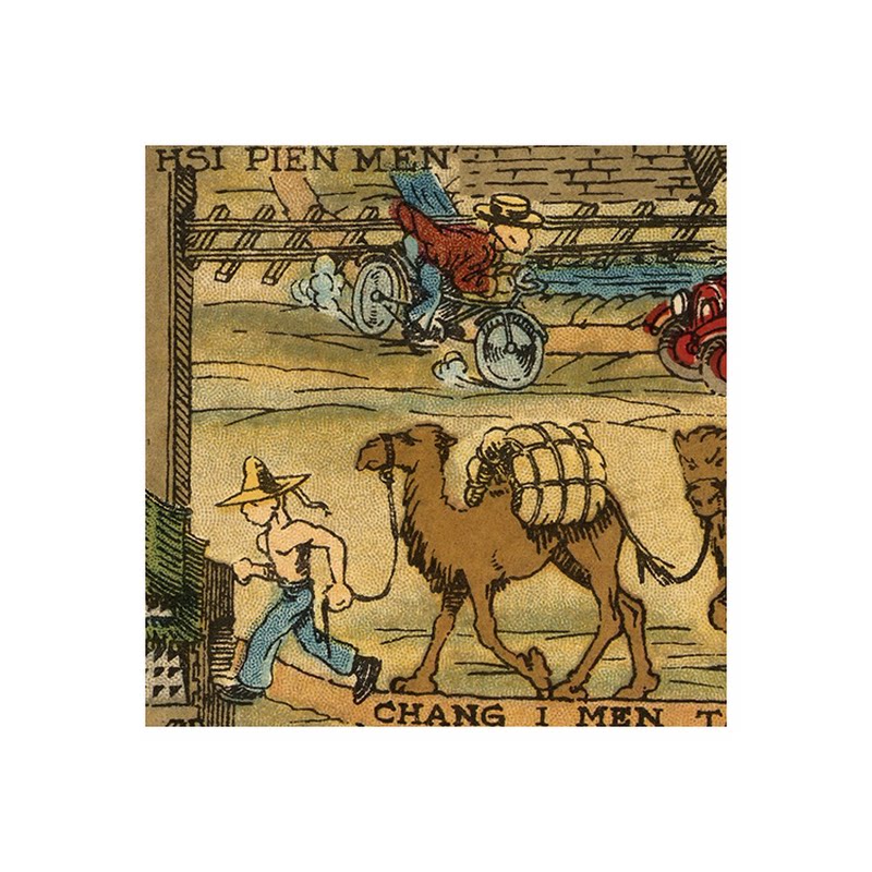 北京故宫紫禁城及周边插画地图