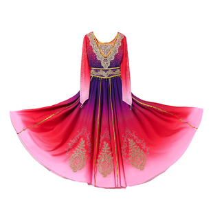 儿童重工新疆舞蹈演出服维吾尔族民族鼓舞少数民族表演维族大摆裙