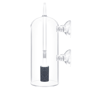 鱼缸水晶玻璃溶氧器瓶罩增氧器淡海水通用防气泡飞溅透明气罩气石