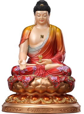 翡铜彩三宝佛阿弥陀佛供奉神像