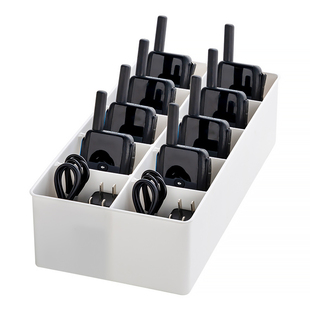 对讲机收纳盒桌面分格收纳酒店餐饮物业保安工地对讲机多格管理盒