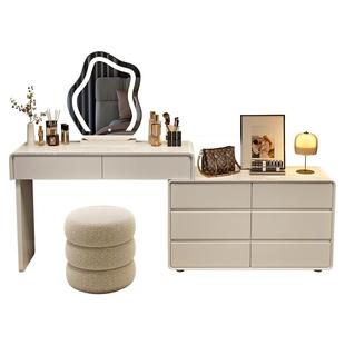 实木梳妆台卧室现代简约小户型轻奢化妆桌斗柜收纳一体实木化妆台