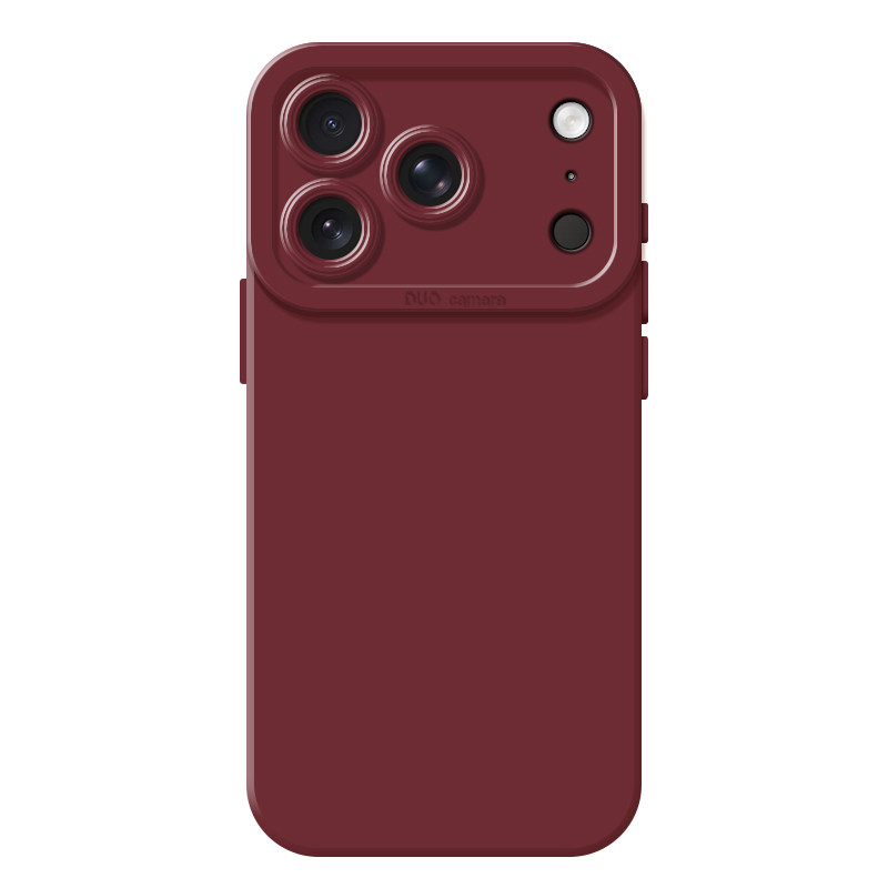 适用苹果18promax手机壳勃艮第红iphone17酒红色16红色15安可拉红14plus新年13mini过年12新款11/x/8本命年xs