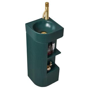 北欧立柱盆一体落地台盆庭院彩色小尺寸三角立柱洗手盆艺术洗脸盆