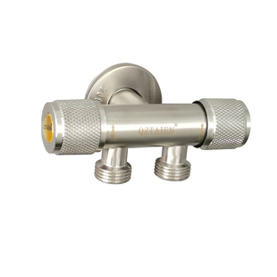 304不锈钢4分一进二出角阀双控双开关双出水双头一分二三通分水阀