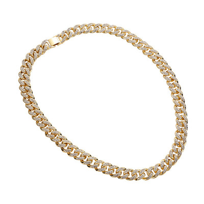 欧美古巴满钻日韩风饰品男士链子