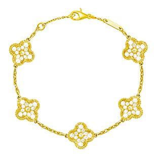 周珍珍瓢虫五花手链轻奢小众贝母双面高级感不褪色镀18K金送女友