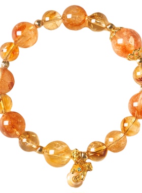 红胶花天然水晶转运珠黄塔晶手链