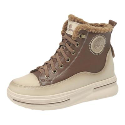 加绒加厚休闲鞋厚底增高女鞋