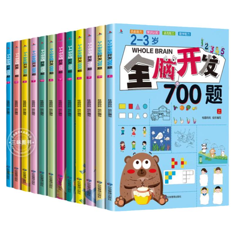 全脑开发700题2到3-4-5一6岁儿童益智早教书四五岁幼儿启蒙思维训练1000题1200儿童思维逻辑训练书幼儿园开发大脑思维的书动脑教材