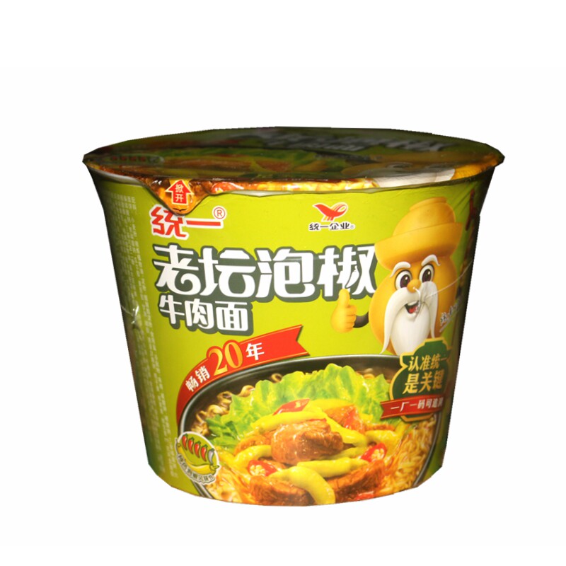 老坛泡椒牛肉面统一来一桶方便面小米椒桶装泡面早餐夜宵美食面